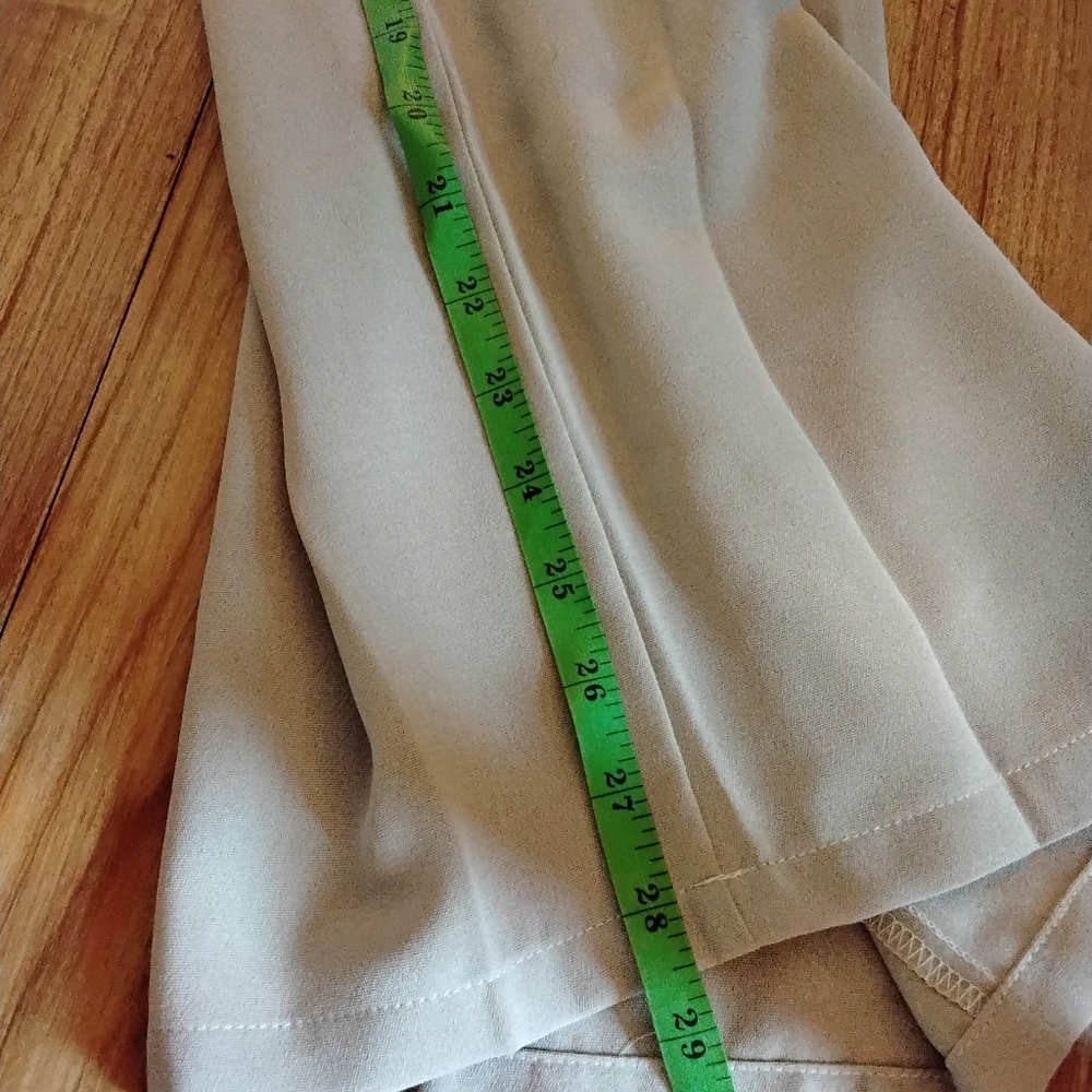 SHEIN Tan Super High‑Waist Wide‑Leg Pants w/Matching Bow Belt – Size XS - Picture 9 of 10